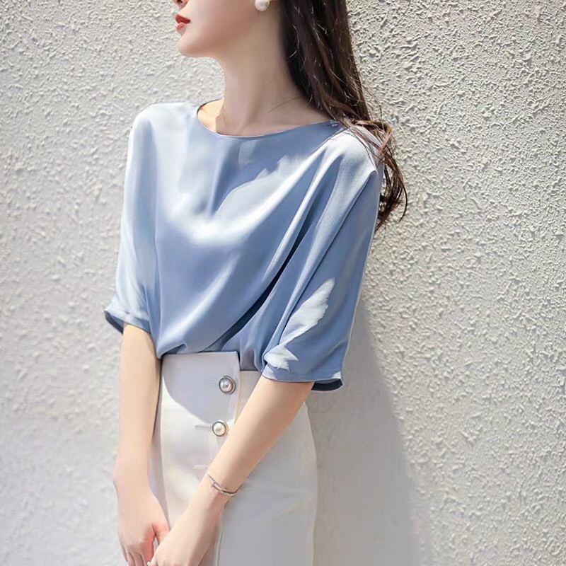 Áo phông lụa ngắn tay nữ vải cao cấp [Hot 2021]