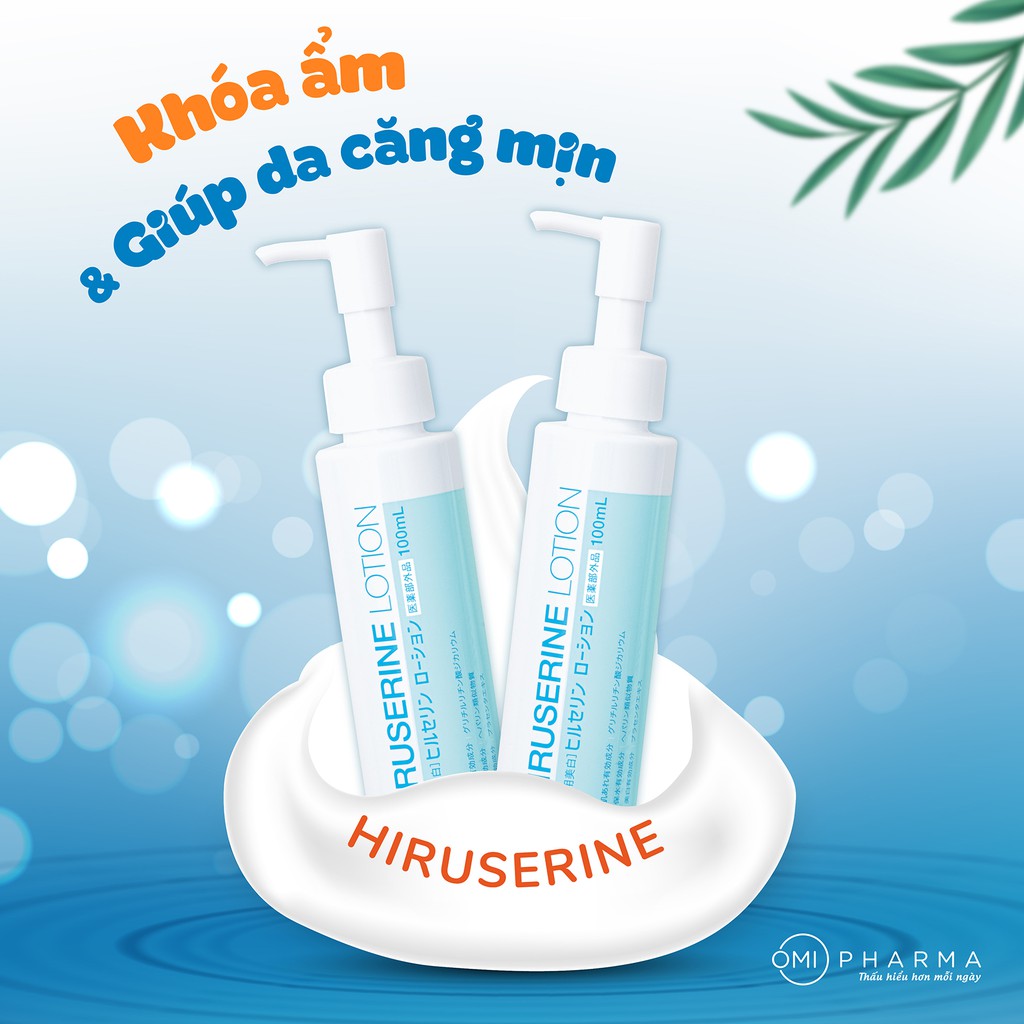 [QUÀ TẶNG KEM DƯỠNG TAY HATOMUGI] Sữa Dưỡng Mềm Mịn Và Làm Trắng Da Hiruserine Lotion (100ml)  ( Dưỡng Trắng Da Chỉ Sau 1 Tuần)