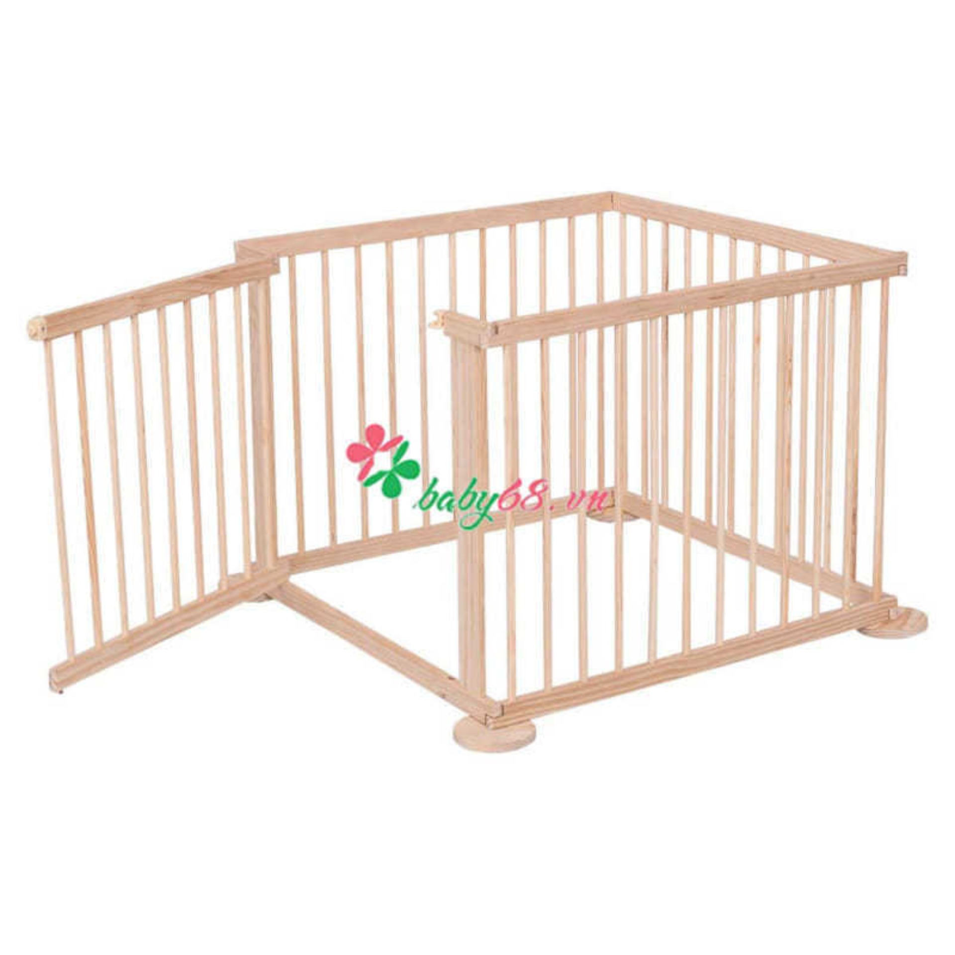 Rào chắn gỗ ( cũi 3d  = 4 cánh ) cho bé