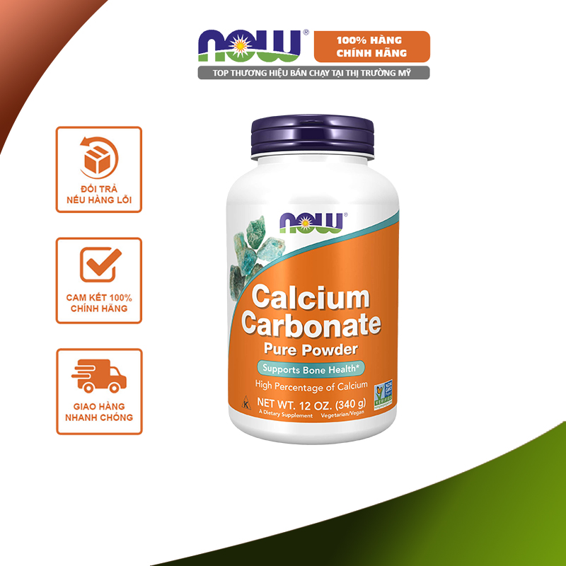 NOW Foods Calcium Carbonate Powder, 12 Ounce