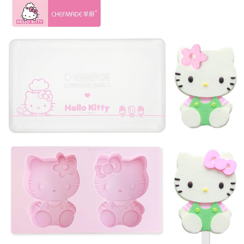 Hello Kitty (Hello Kitty) Được Ủy Quyền Chính Hãng Silicone Ice Cream Khuôn Sáng Tạo Vật Trang Trí Chefmade Học