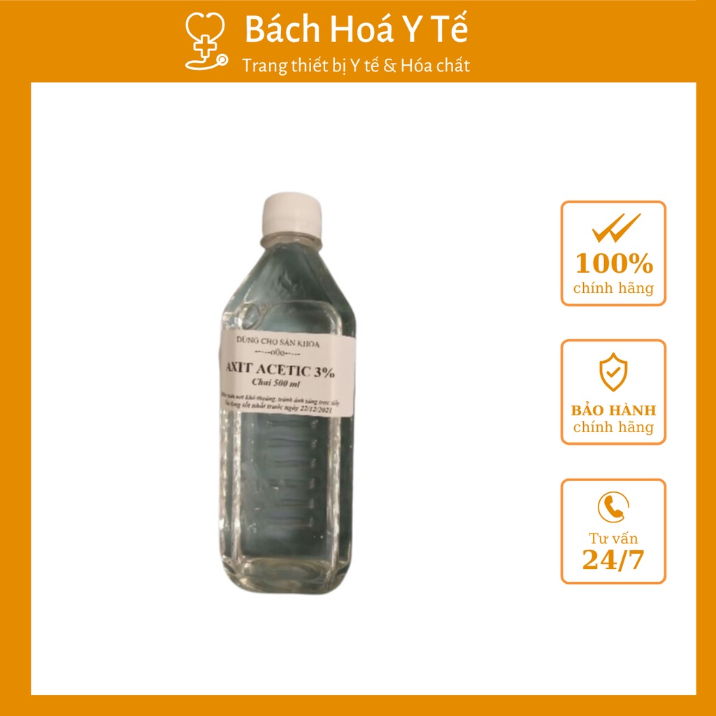 Dung dịch axit acetic 3%, chai/500ml