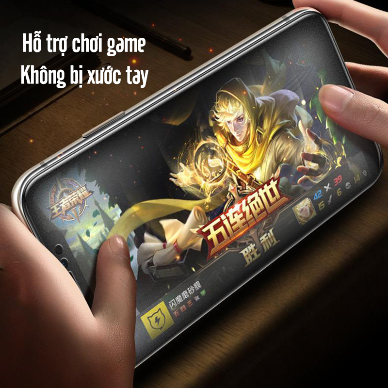 Cường lực nhám cho Xiaomi Redmi Note 7 - Note 7 Pro hạn chế vân tay Full viền Đen