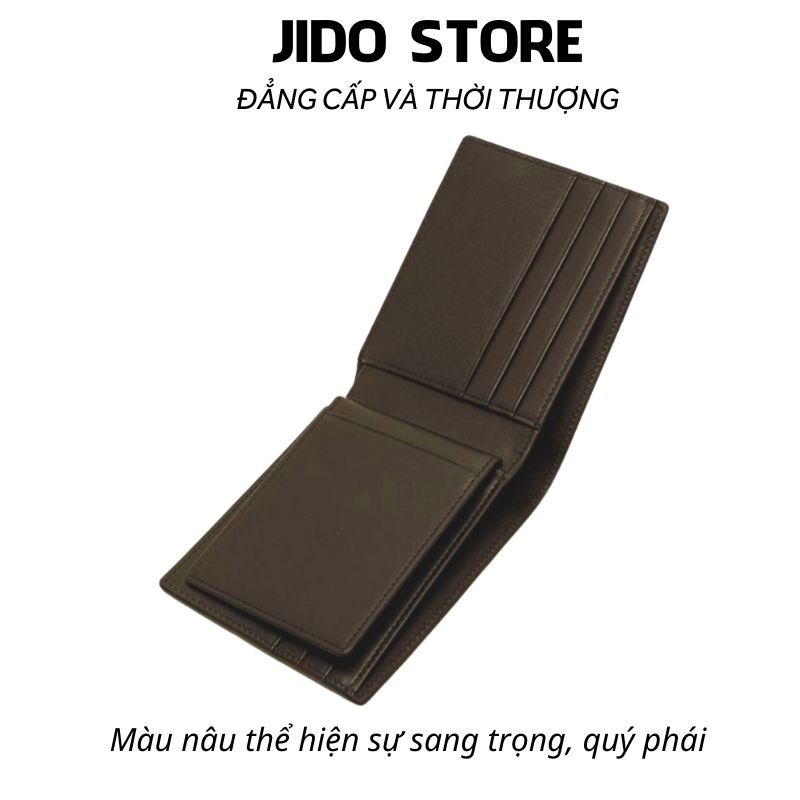 Ví Nam mini cầm tay da bò cao cấp KT07 Bóp Nam thời trang dáng ngang nhỏ gọn thiết kế nhiều ngăn hiện đại - Jido Store