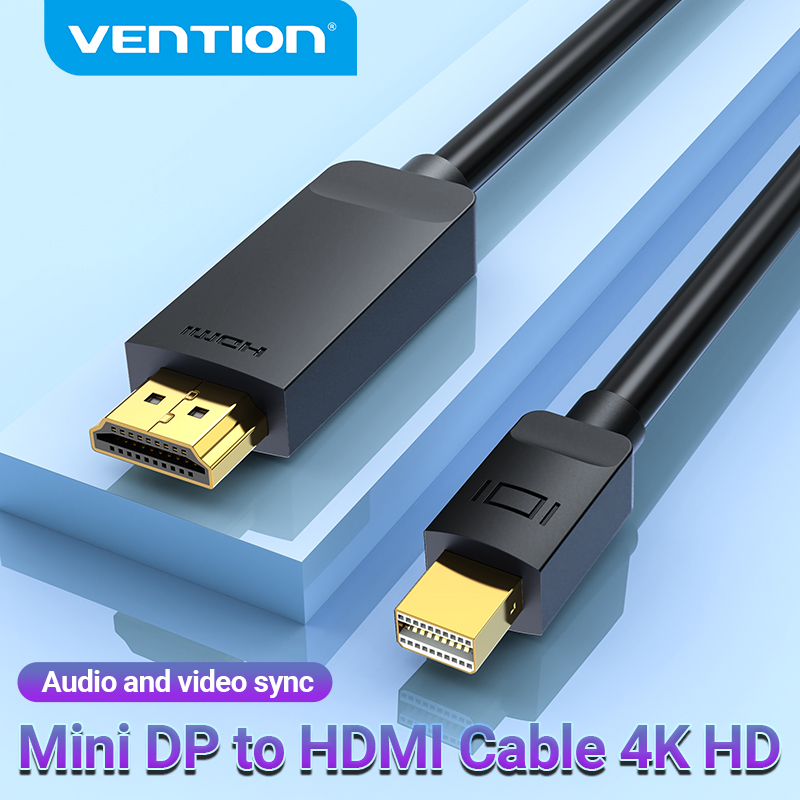 Vention Mini DP to HDMI Cable Mini DP male To HDMI male 4K 30Hz For Laptop Projector TV PC Mini DP to HDMI Cable