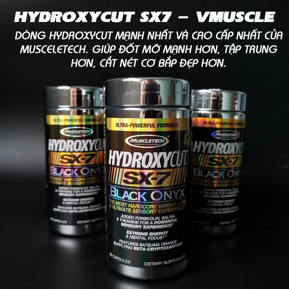 Hydroxycut SX7 Black Onyx hỗ trợ đốt mỡ (80 Viên) [BẢN NHẬP KHẨU]