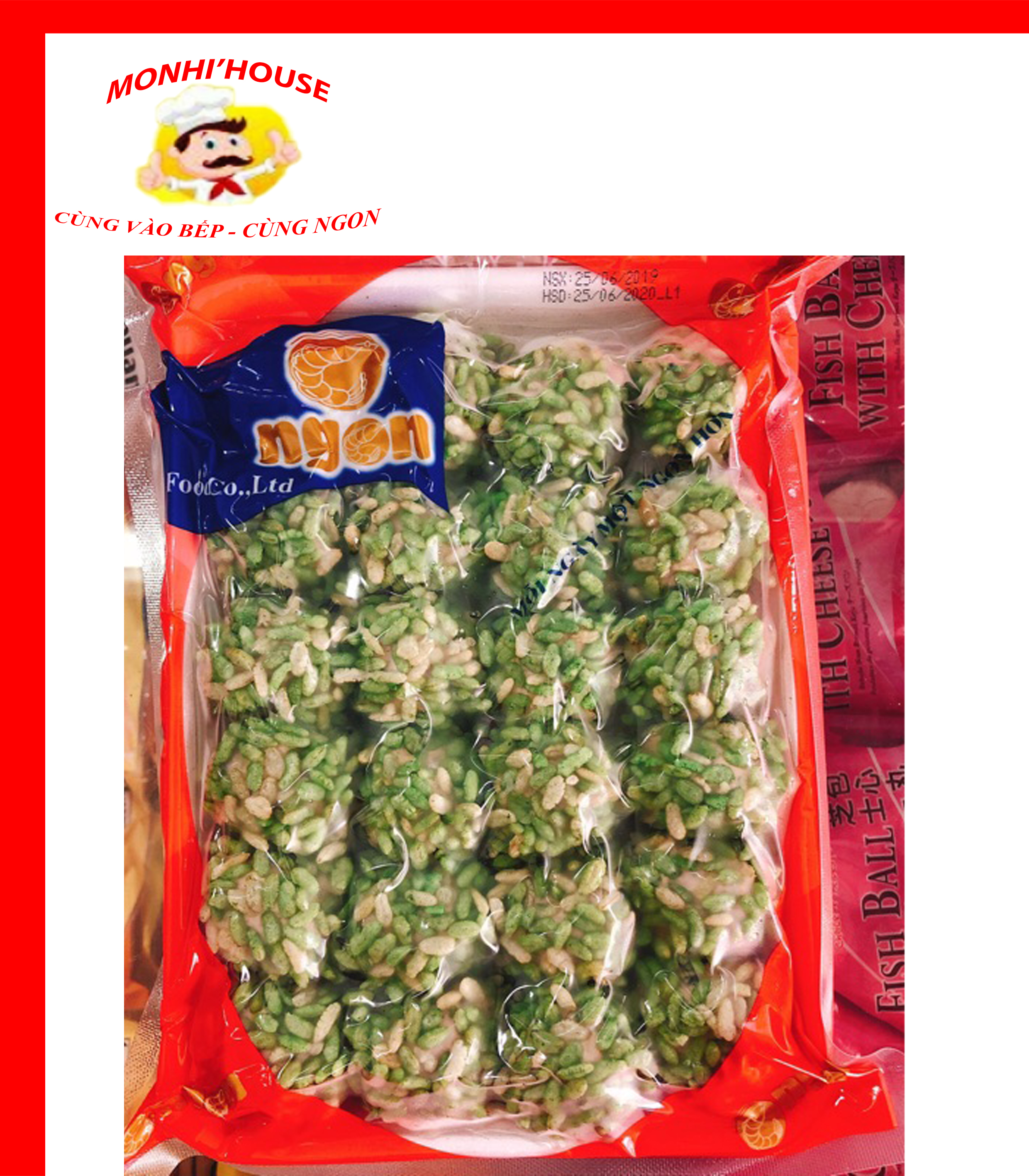 Khay 500g chả cốm xanh Ôngon ( NSG Ngon)