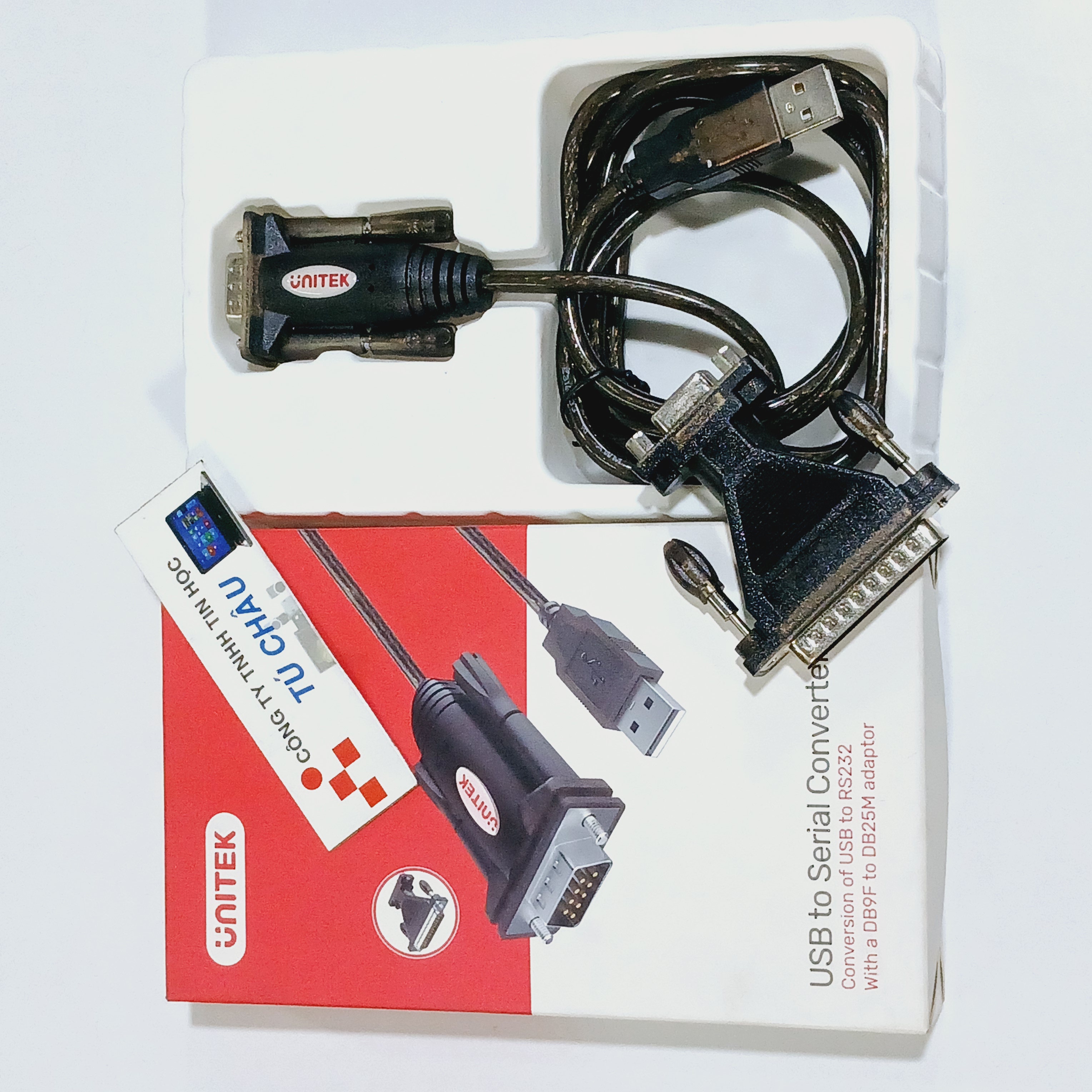 Cáp USB ra RS232 (USB ra Com 9) / Chuẩn USB 2.0 ra RS232 (Com 9 DB9M Kim Đực) / UNITEK