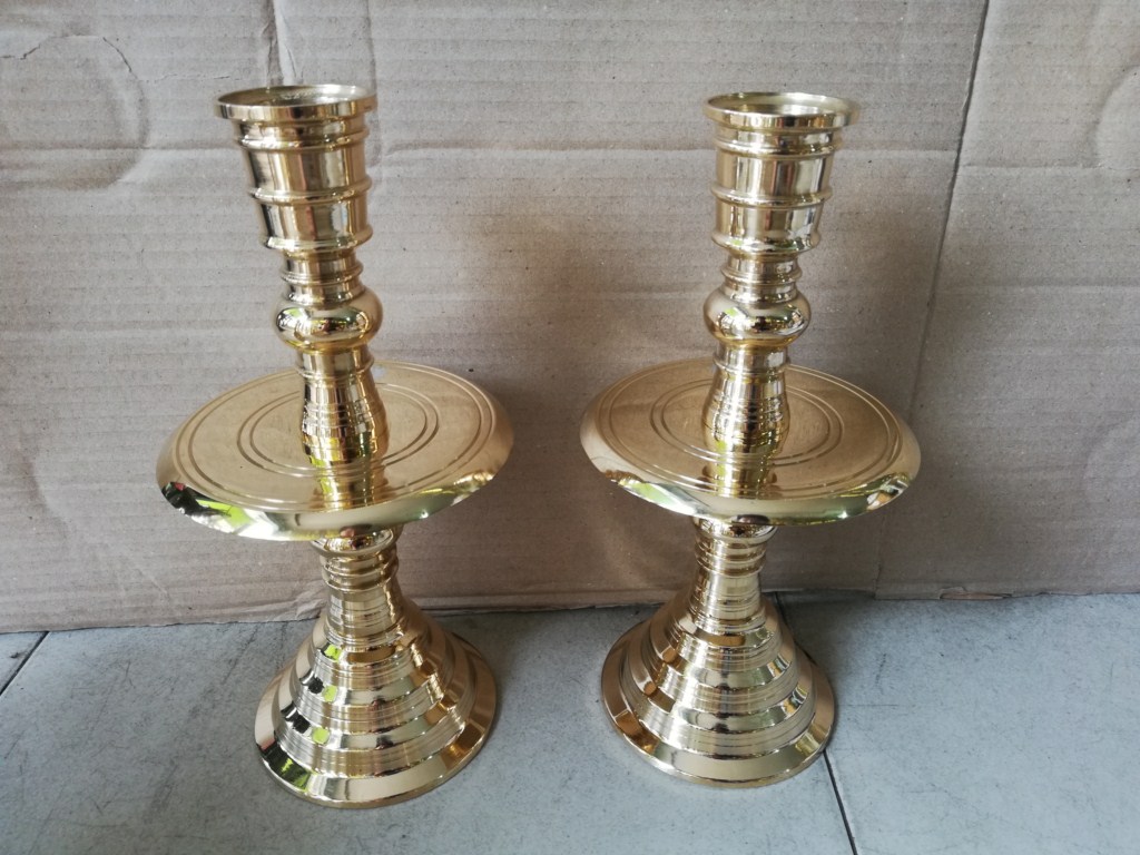 Cặp Chân nến bằng đồng 34cm sắc nét