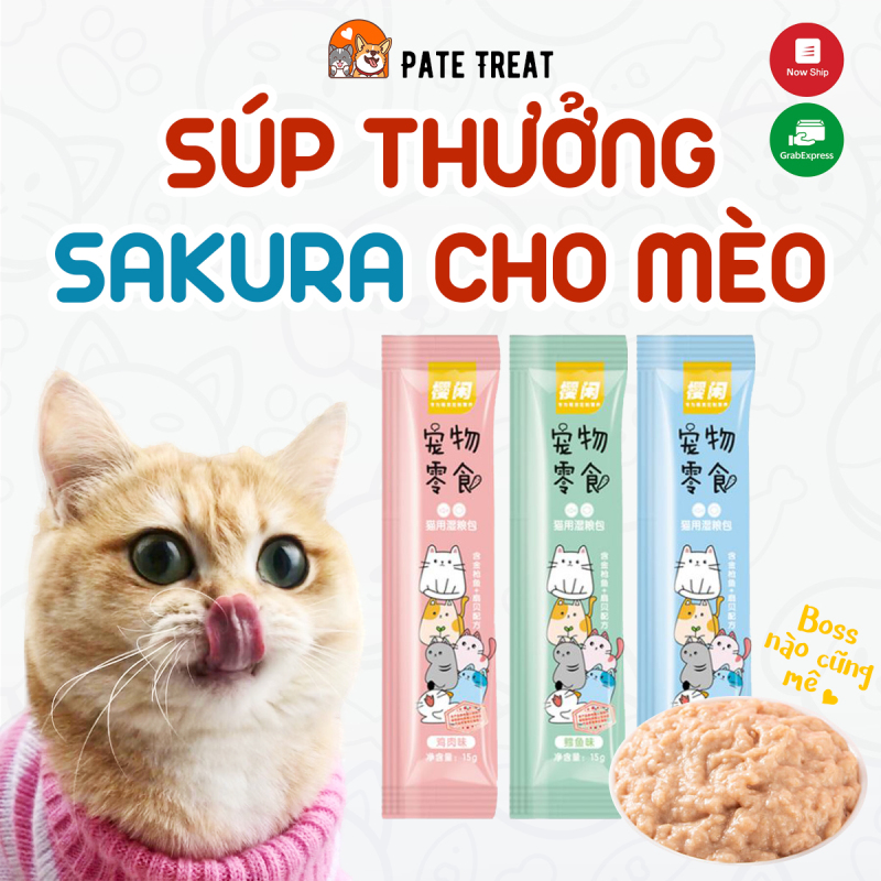 Thức ăn cho chó mèo treat súp thưởng đồ ăn cho mèo Pate Treat súp thưởng giá rẻ Sakura