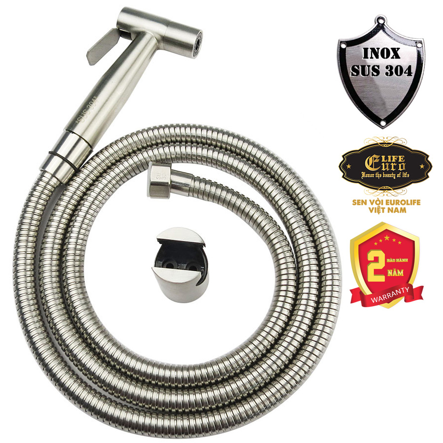 Bộ vòi xịt vệ sinh Inox SUS 304 Eurolife EL-X04