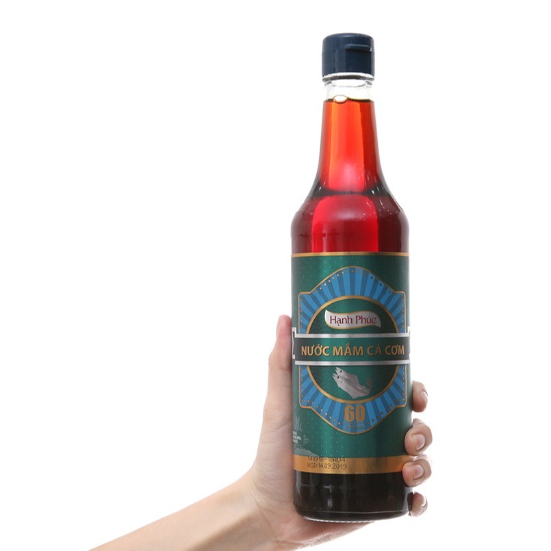 ( THÙNG XỐP) Nước Mắm Cá Cơm Hạnh Phúc 60 Độ Đạm (500ml)