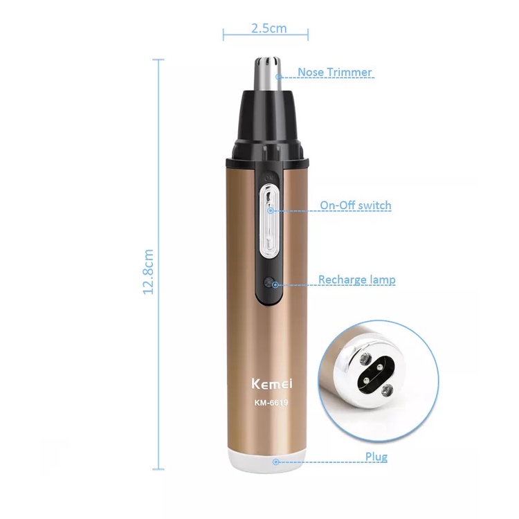 Máy Tỉa Lông Mũi Cao Cấp Kemei KM-6619