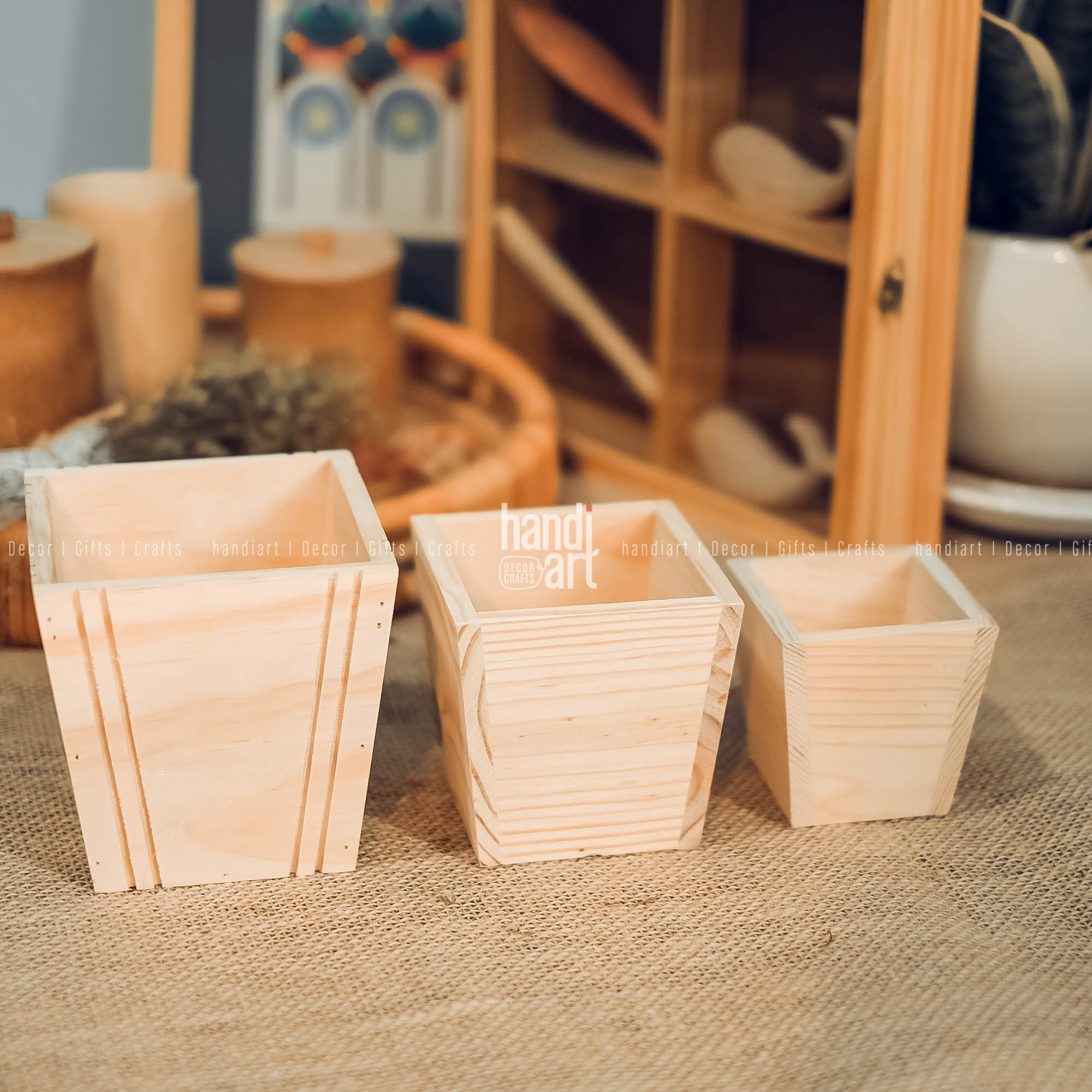 Chậu gỗ, Chậu gỗ để bàn trang trí