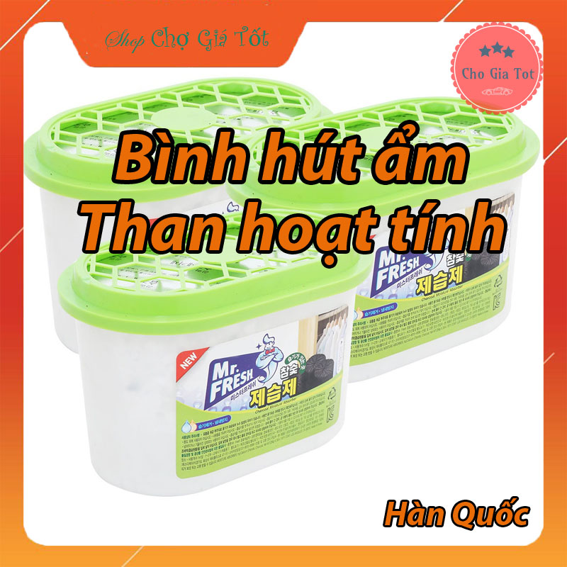 Bộ 3 bình hút ẩm chống mốc than hoạt tính Mr.Fresh Korea 256Gr