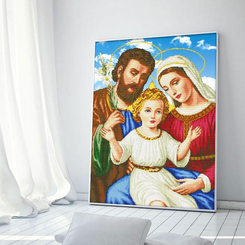 Tranh đính đá Gia Đình Chúa DF2311 - 59x75cm (tự đính)