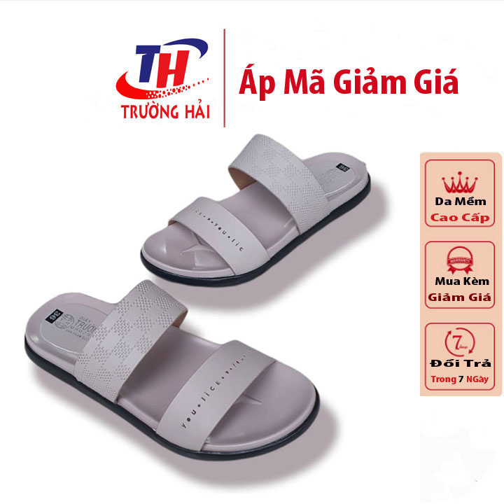 Dép Nữ Quai Ngang Hai Dây Thơi Trang  Chính Hãng Trường Hải Mềm Mại Màu  Đen N147