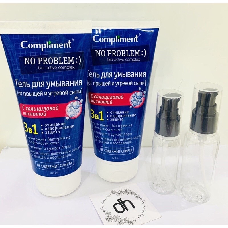 Sữa rửa mặt Compliment no problem chứa salicylic acid, tea tree - 200ml ( Full/Chiết )