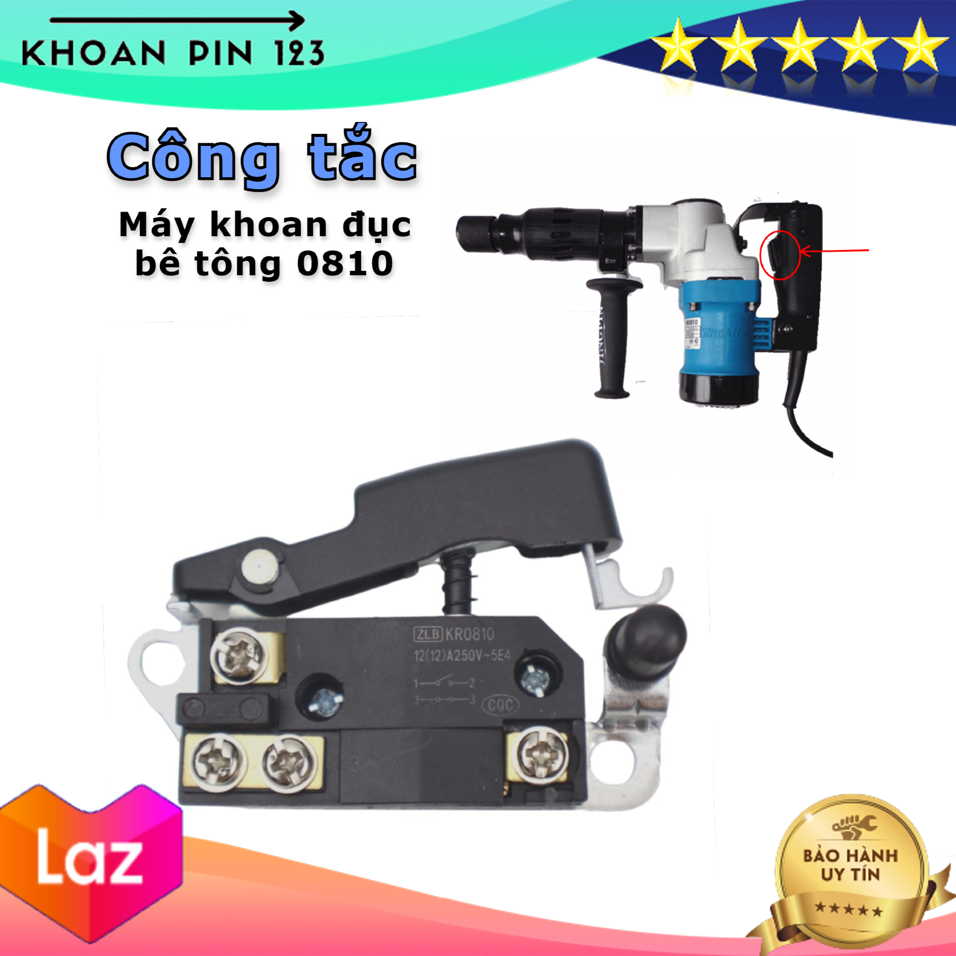 Công tắc máy đục bê tông chuyên dụng thay thế cho máy đục 17mm Makita 0810