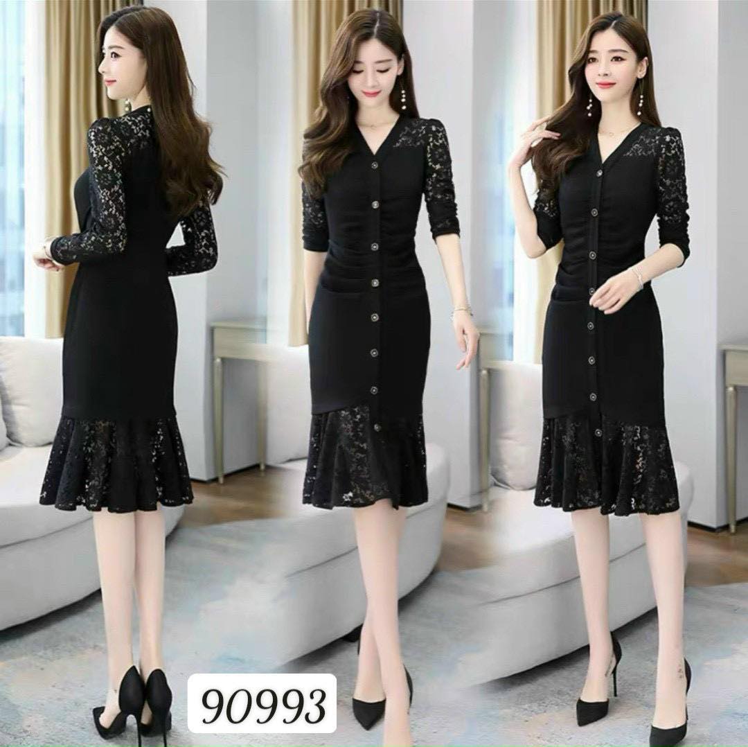 Đầm ôm dài tay dự tiệc đuôi cá siêu dễ thương