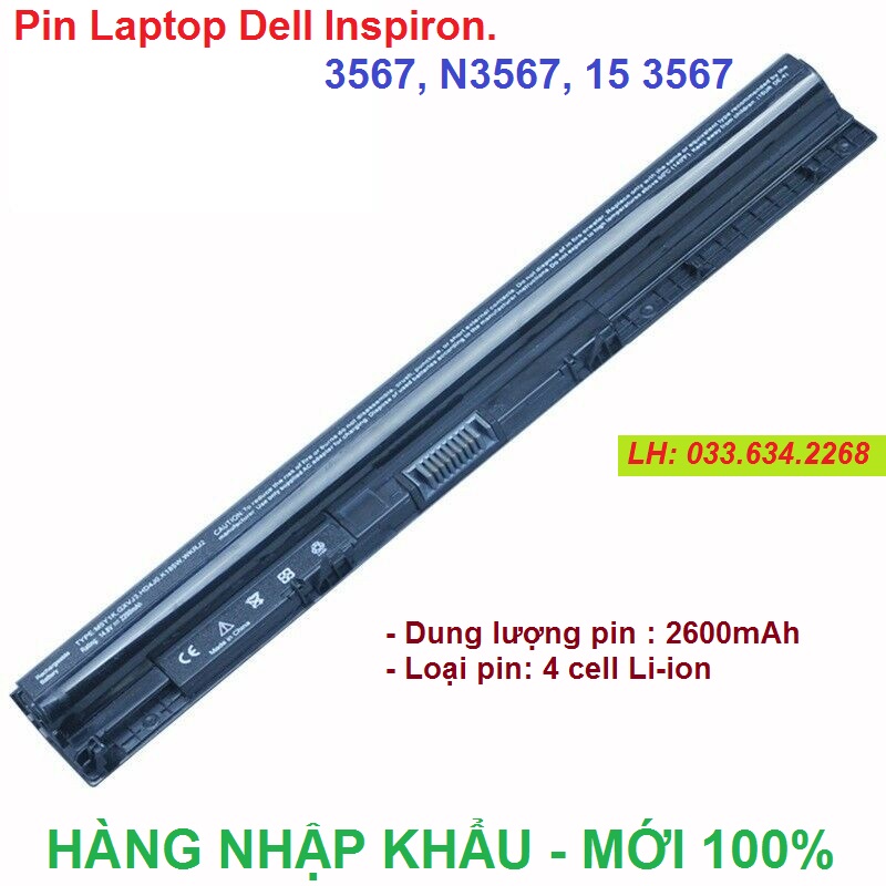 Pin laptop dell zin inspiron 3567, n3567, 15 3567 - pin dell 3567