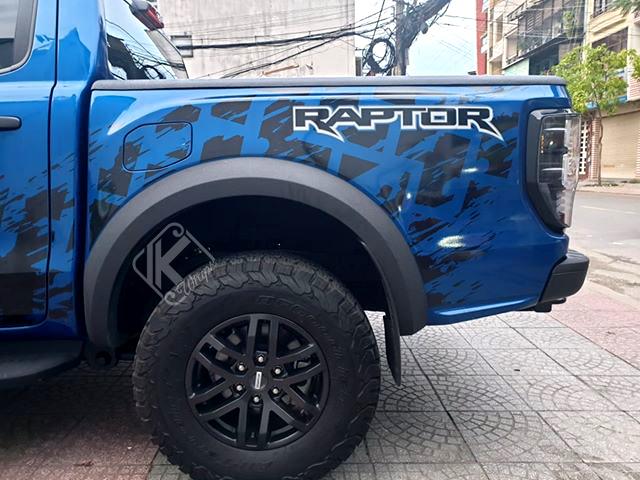 Tem dán sườn Tires Raptor [Xanh]