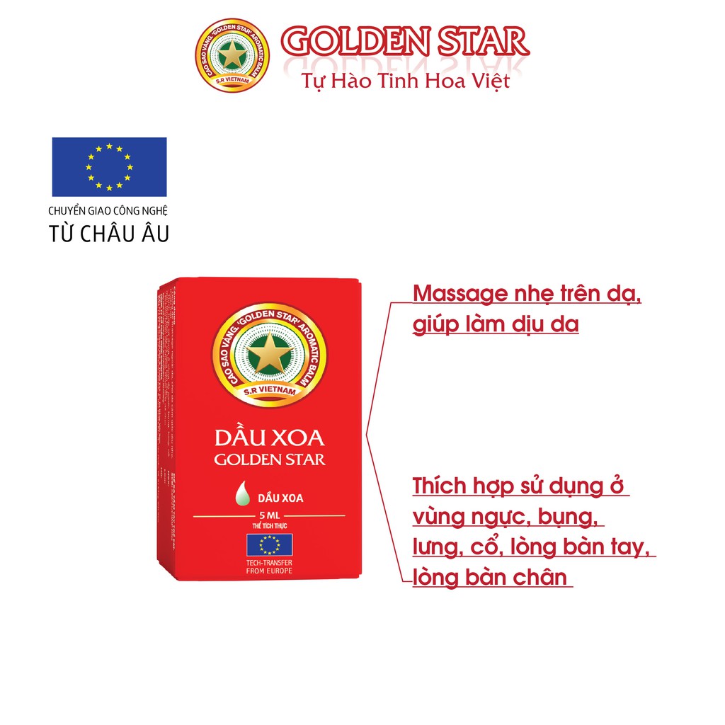 Dầu xoa Golden Star 5ml Rẻ vô địch] [Chính hãng]