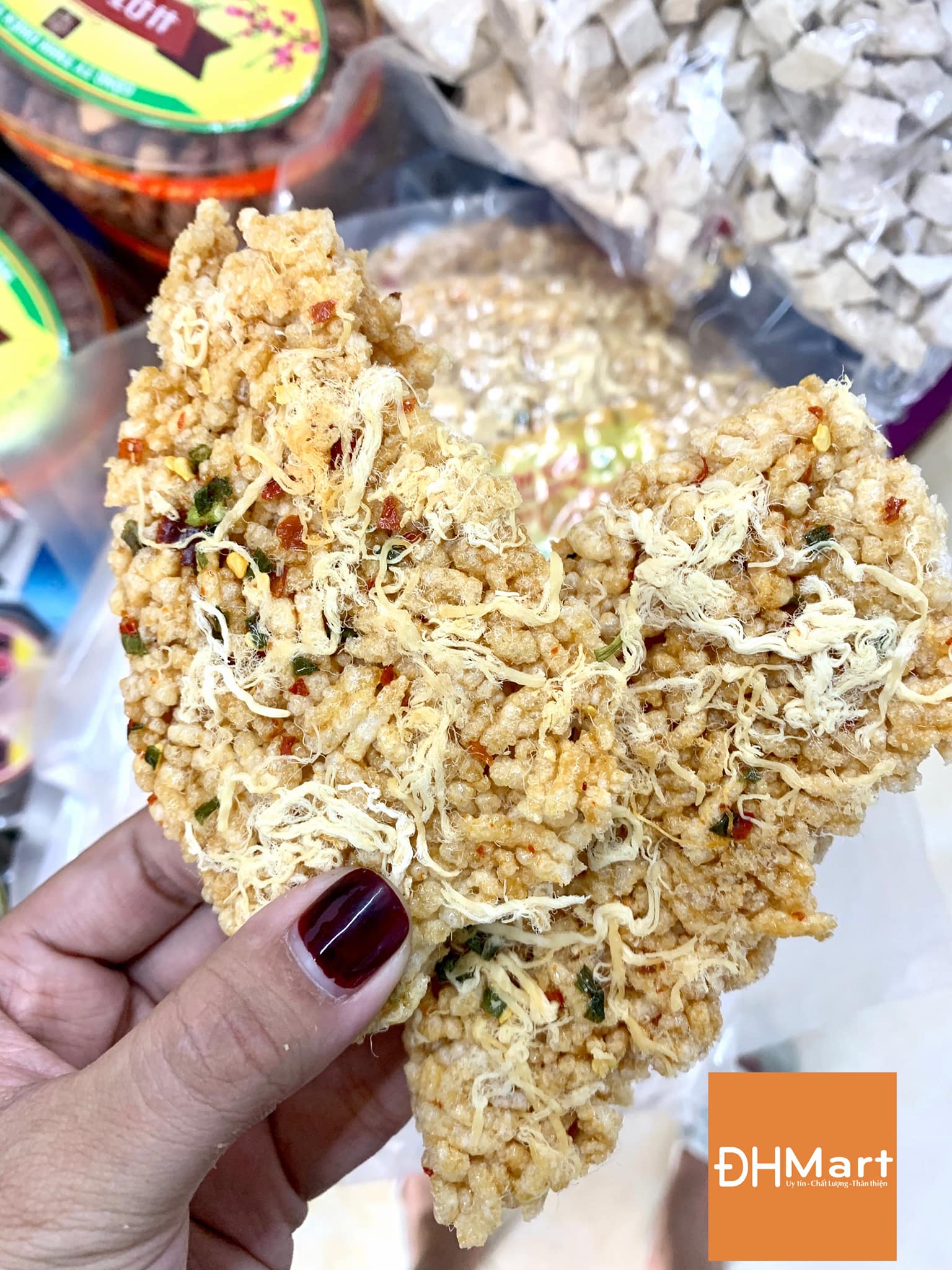 CƠM SẤY CHÀ BÔNG HIỆU NHẬT QUỲNH - siêu giòn siêu ngon