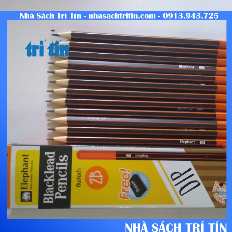 Bút chì ELEPHANT 2B không gôm  (tặng gôm tẩy)