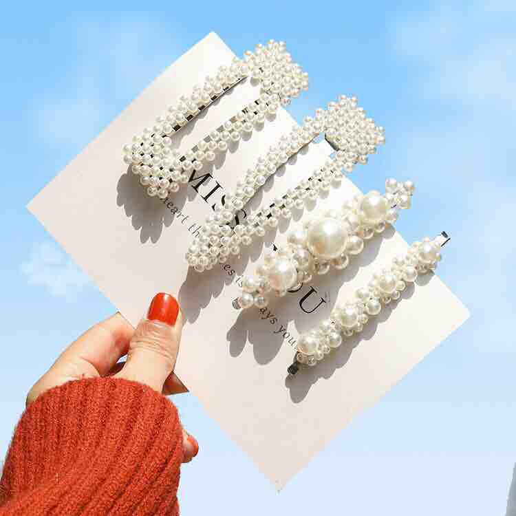 [HCM]Set 4 kẹp tóc ngọc trai mẫu mới