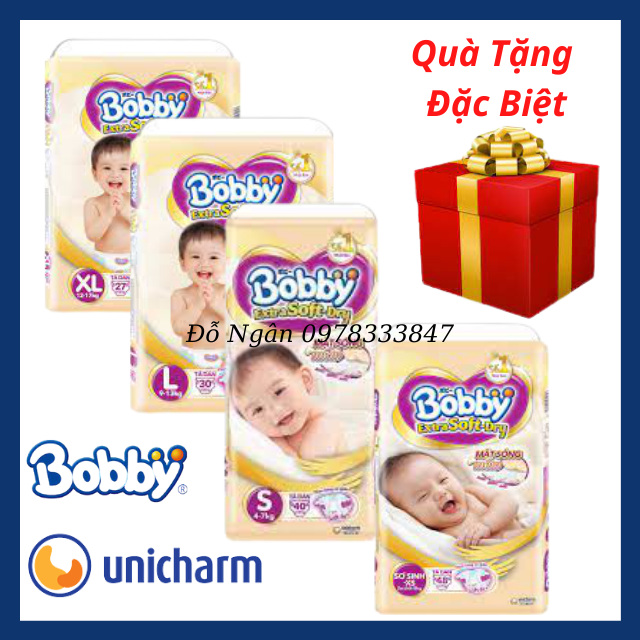 [HCM]Tã Dán Cao Cấp Bobby Vàng Siêu Mềm Size  L30 XL27 (Date 2022-2023)