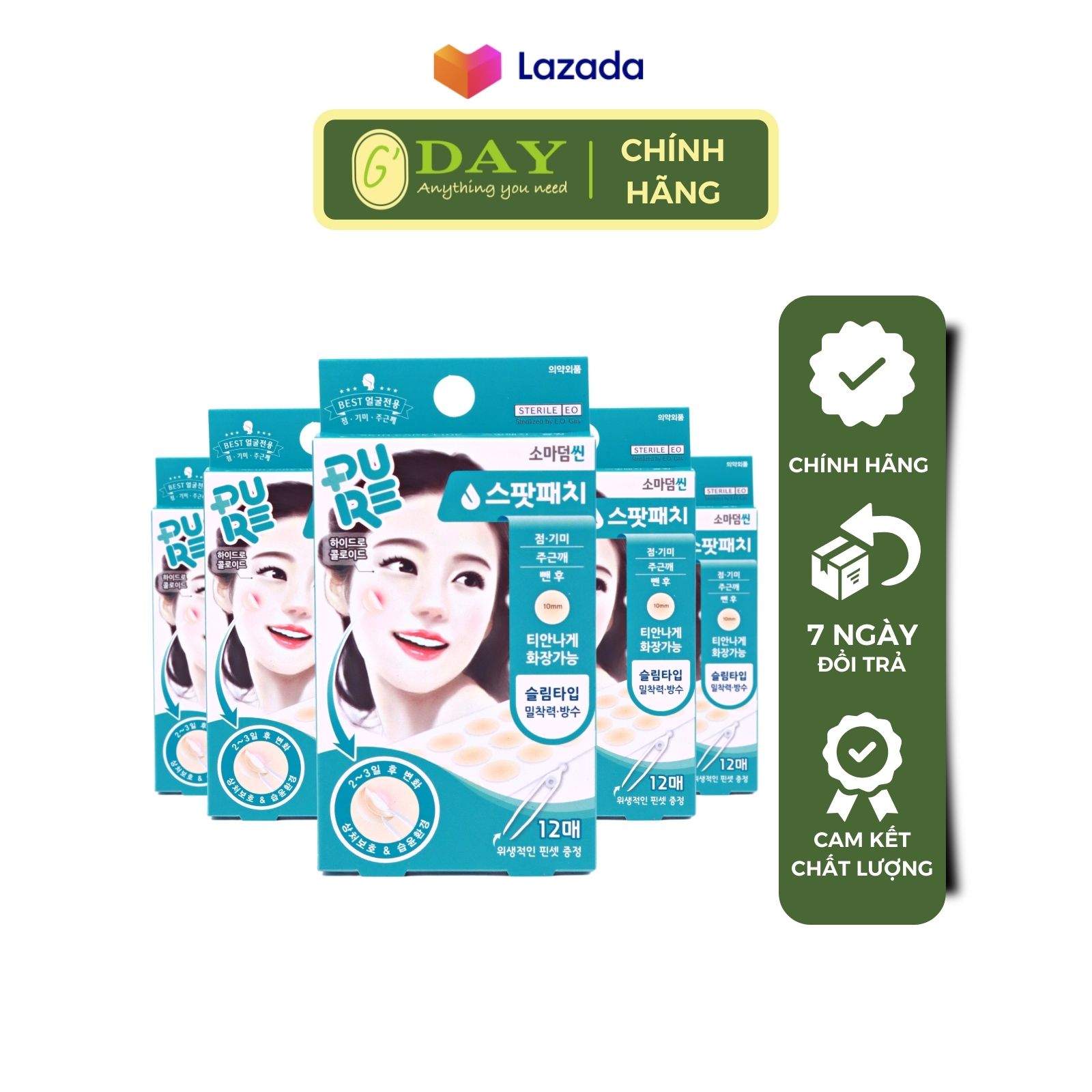 Combo 5 Miếng Dán Mụn Somaderm 12 ( Hộp 12 Miếng)
