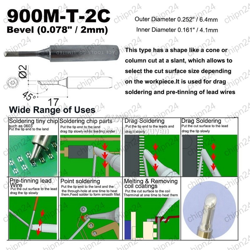 [1 cái] (K26) Đầu Mũi Hàn Hakko 936 900M-T-2C - HH005940