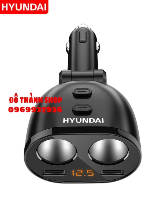 CỐC SẠC XE HƠI 2 NGUỒN 2 USB HYUNDAI HY -16 CAO CẤP 2019 BH 1 NĂM ĐỔI MỚI