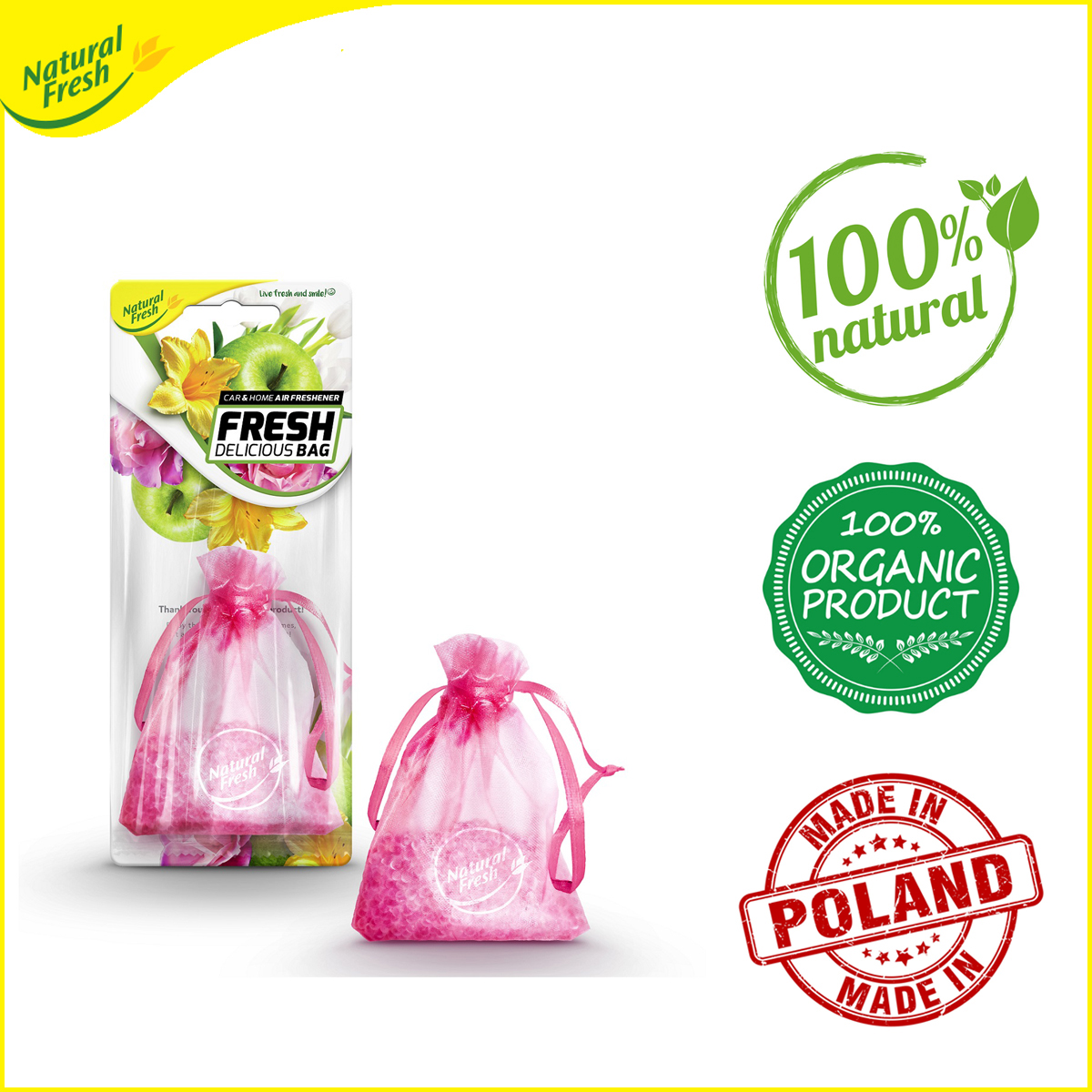 Túi sáp thơm treo ô tô, tủ quần áo Elix Natural Fresh SP015 - Dmall247, nhiều mùi hương, nhập khẩu từ Ba Lan, Chất lượng Châu Âu