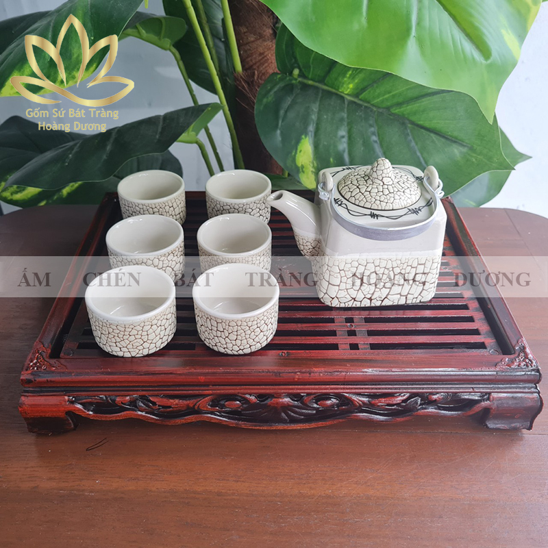 BỘ ẤM CHÉN Bát Tràng RV1 Kèm Khay