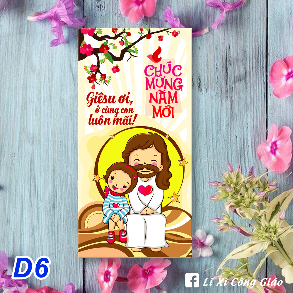 Set 10 bao lì xì công giáo mẫu d6 - lì xì tết - quà tặng công giáo ý nghĩa