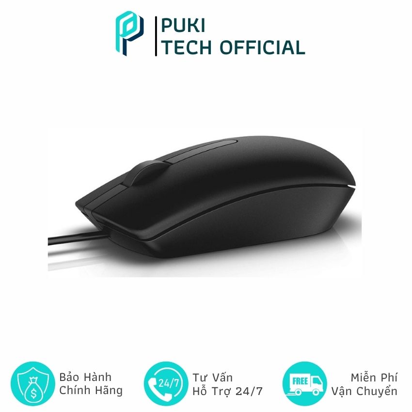 Chuột có dây dell ms116 s&p -puki tech official- puki261 có dây, usb, chính hãng dell, nhẹ, dễ sử dụng, phù hợp văn phòng