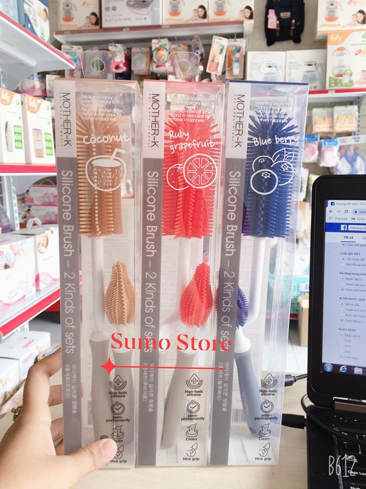 Bộ chổi cọ silicone mother-k hàn quốc