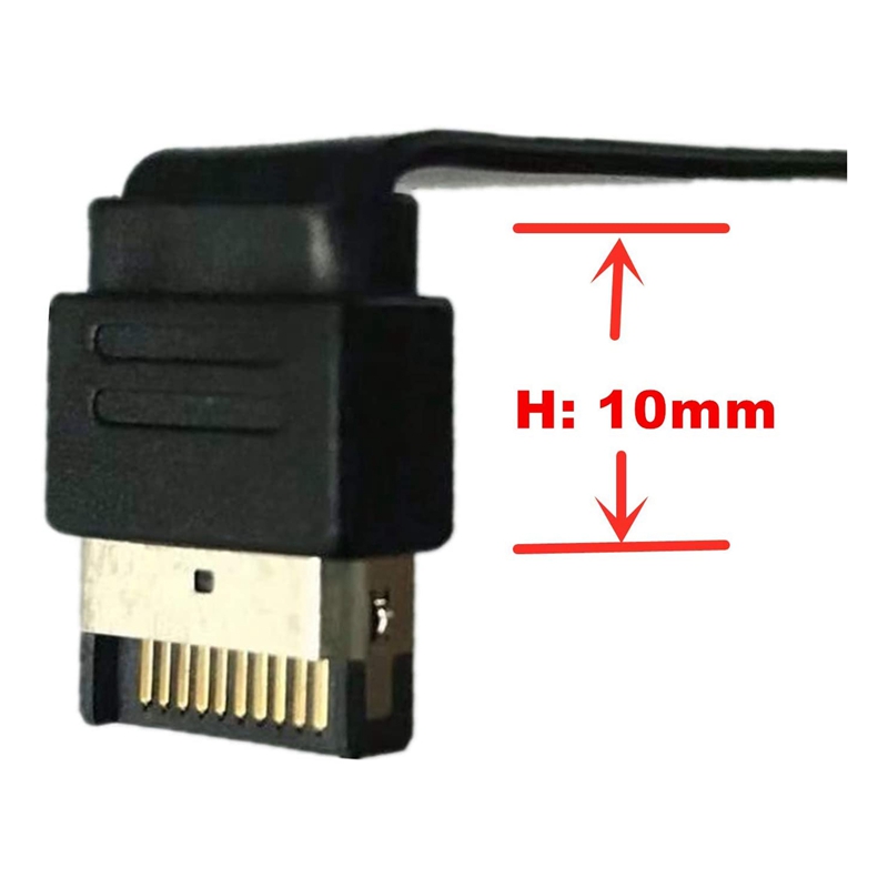USB 3.1 Type C Front Panel Header Extension Cable,Type E to USB 3.1 Type C Cable,Internal Adapter Cable,with Panel(50cm)