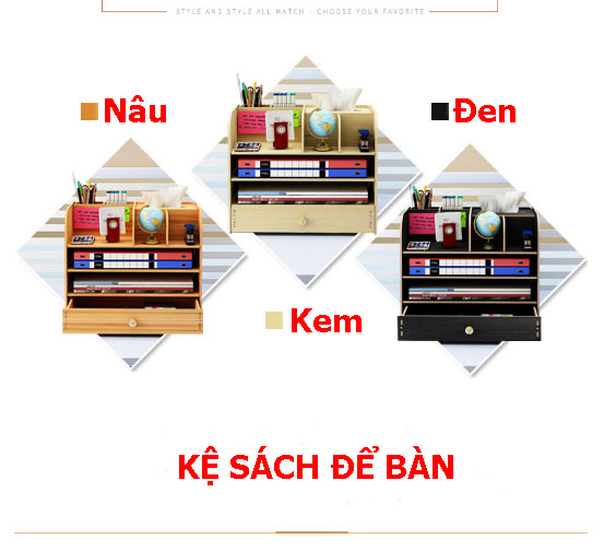 Kệ Sách Gỗ Mini Để Bàn Làm Việc
