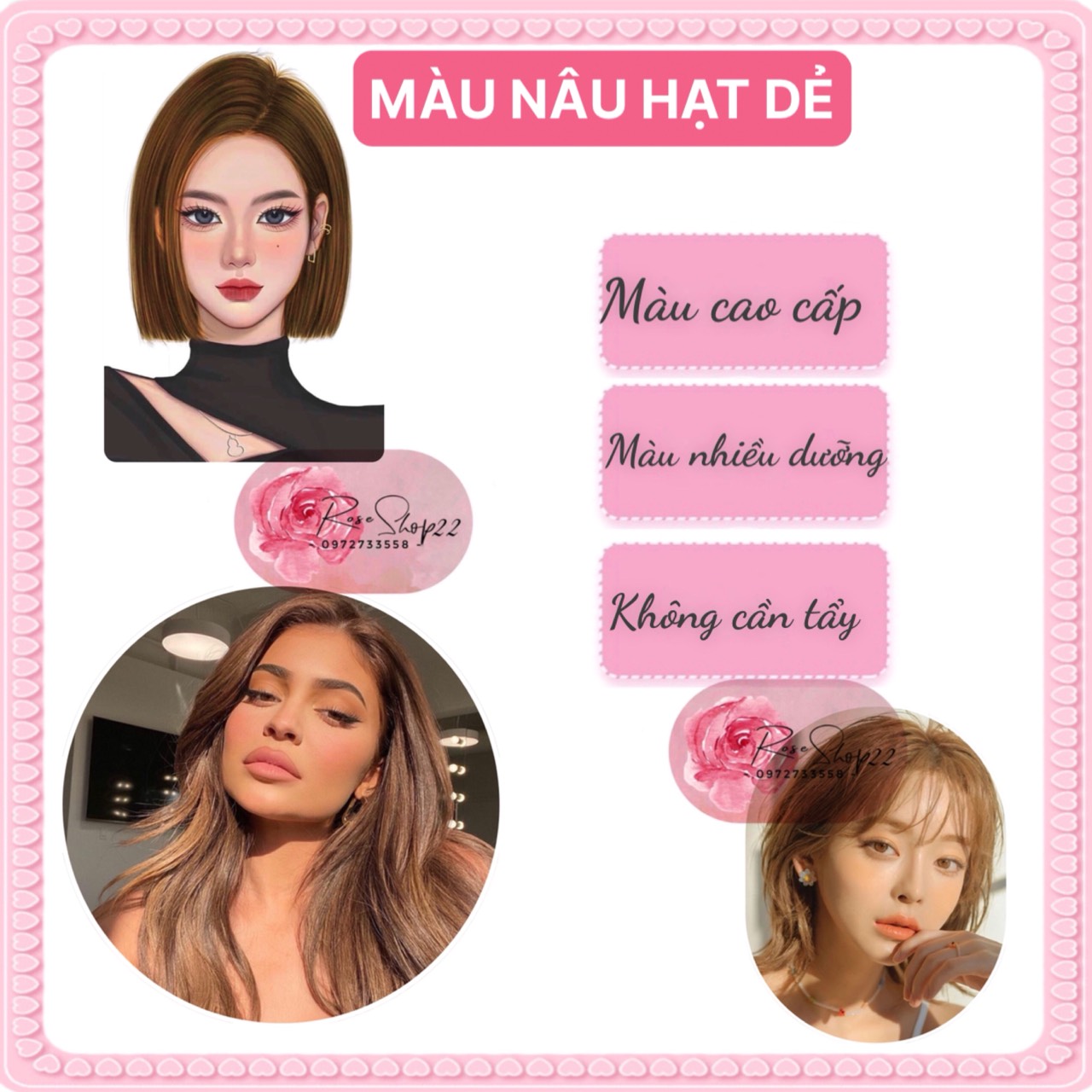 Combo High Quality Hair Dye Bright Chestnut + Oxygen