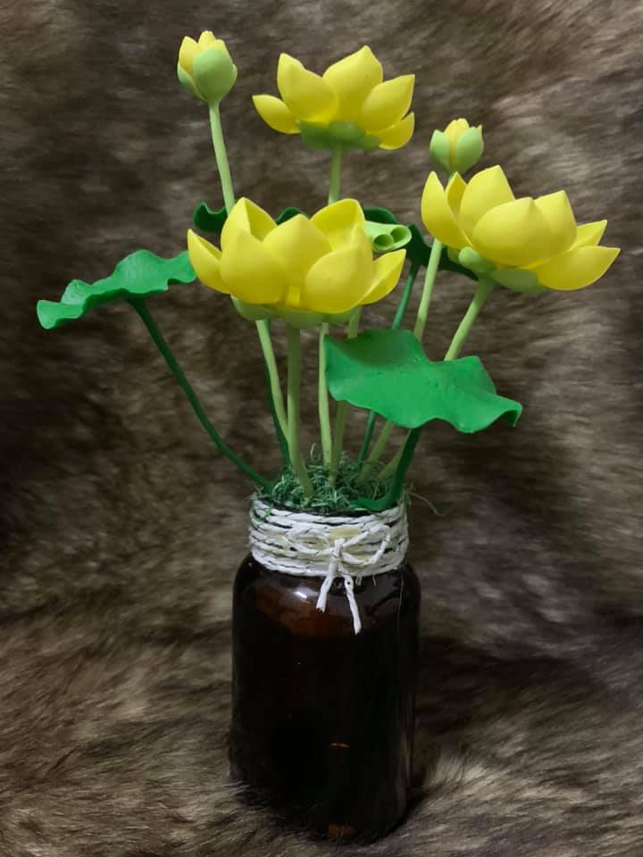 [HCM]Chậu hoa sen đất sét nhỏ