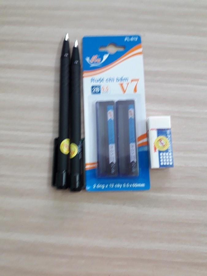 bộ 2 cây bút chì bấm pentel A255 + ruột chì + gôm