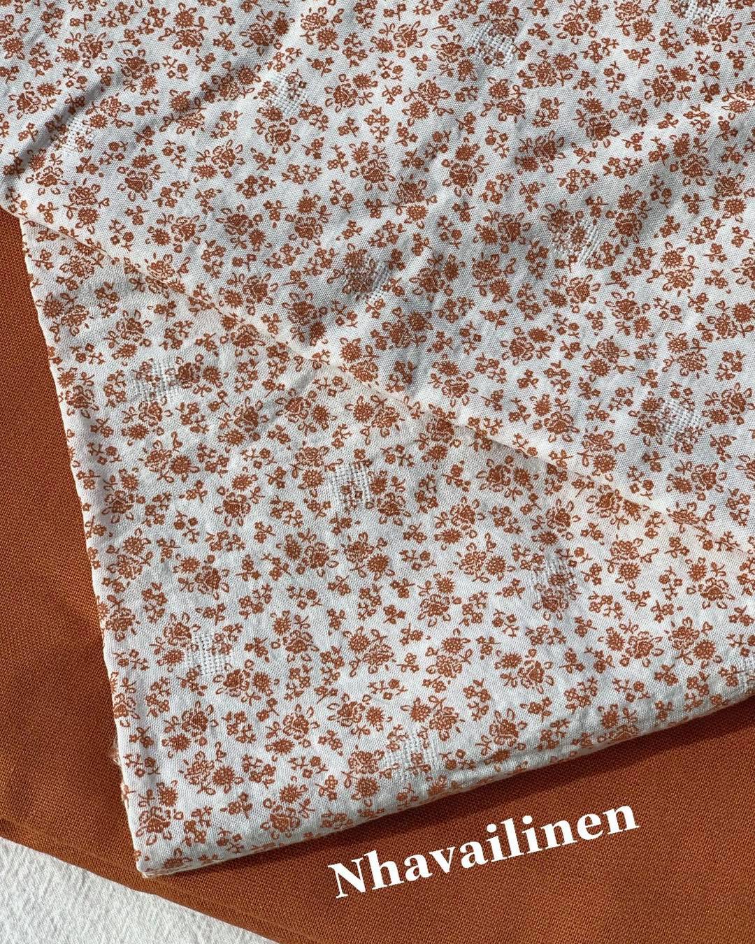 [HCM]Vải Thô cotton hoa nâu xước