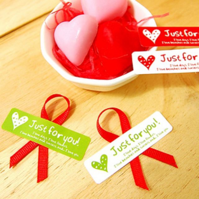 TEM01-Tem giấy chữ (Just for you) 5.5x1.5cm (1set:24c)