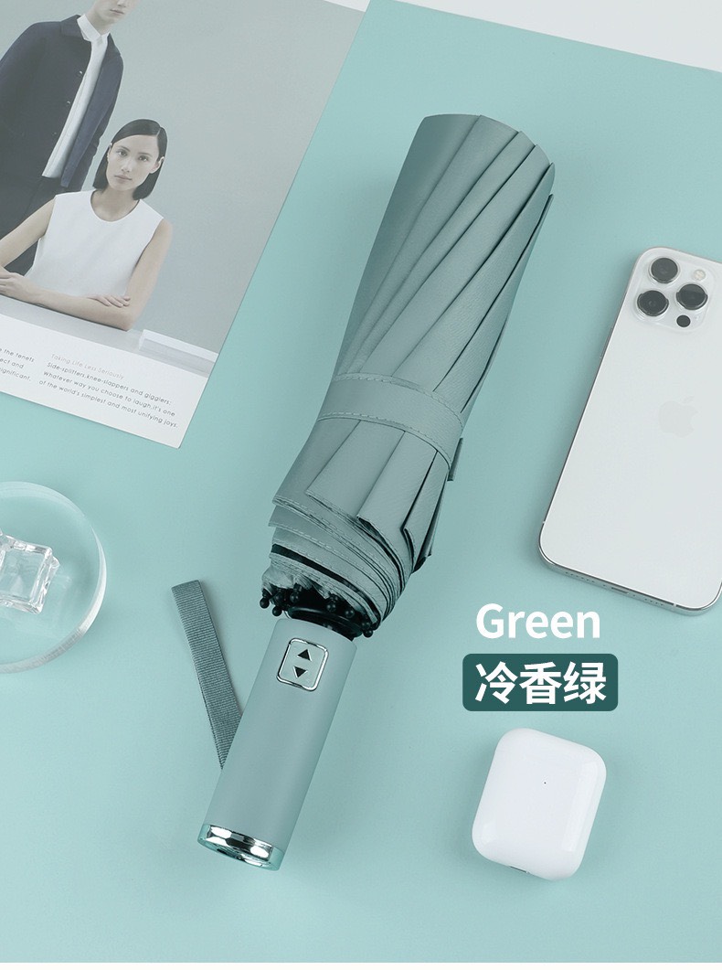 Ô dù gấp gọn đi mưa nắng chống tia UV | dù 12 nan đóng mở tự động