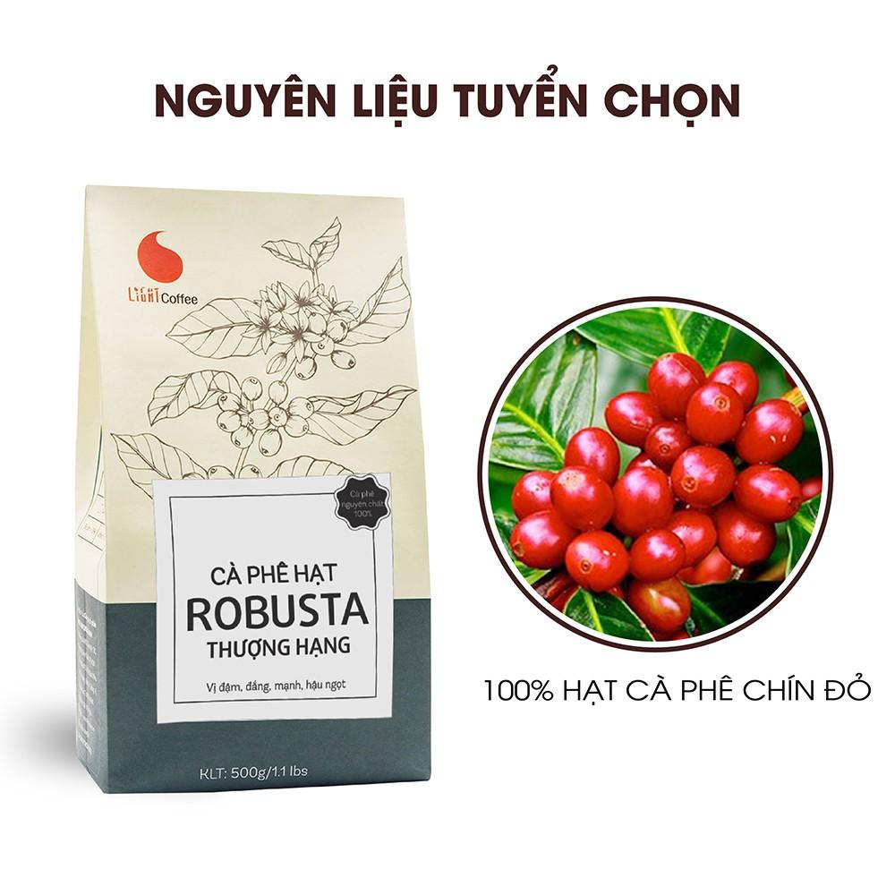 [HCM]Cà phê Robusta Thượng Hạng Light Coffee Hạt nguyên chất 500g - Rang medium Light Coffee
