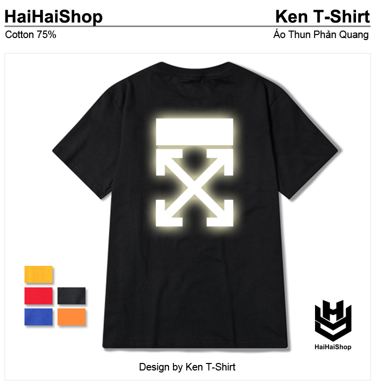 Áo thun phản quang off phom rộng unisex haihaishop ken t-shirt