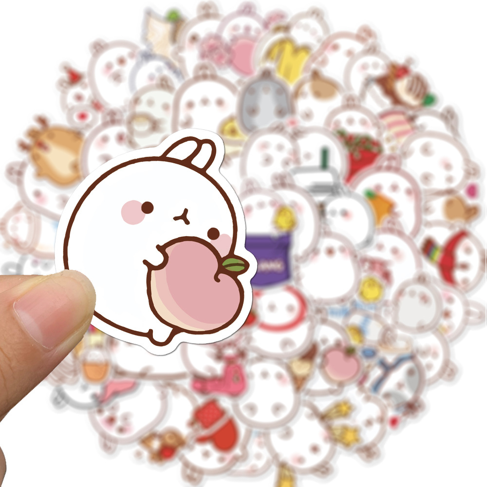 Set 50 Sticker Molang chống nước xinh xắn